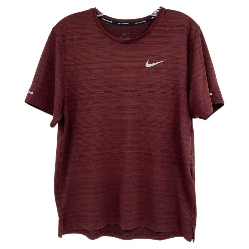 Nike Burgundy Short Sleeve Athletic T-Shirt Round Neck | Mens S